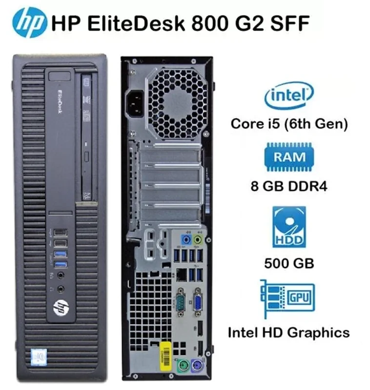 کیس دسکتاپ اچ پی الیت دسک EliteDesk 800 G2 SFF پردازنده Core i5-6th رم 8 ddr4 GB حافظه 500GB گرافیک Intel